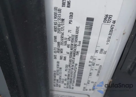 2015 Ford Transit-250 из США, поврежденный, VIN 1FTNR1ZMXFKA72716